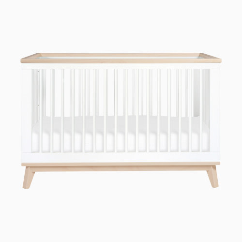 babyletto Scoot 3-in-1 Convertible Crib with Toddler Bed Conversion Kit - White/Washed Natural