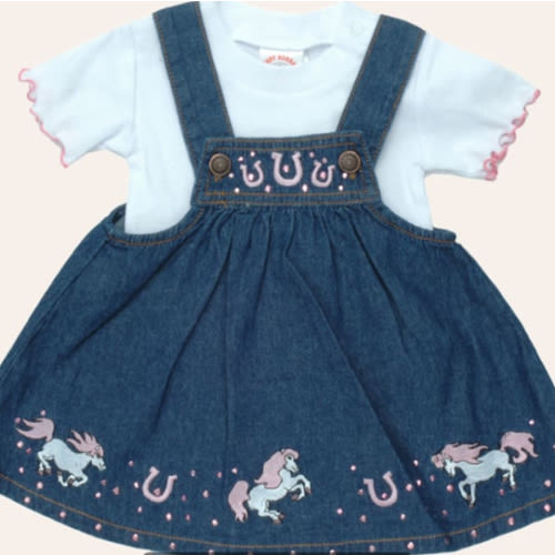 Baby Korral Denim Pony Overall Onesie