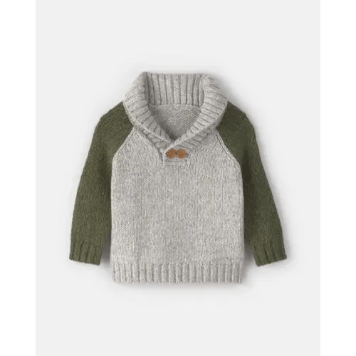 Baby Boy Color Block Sweater - Grey/Green - OshKosh B'gosh | Carter's