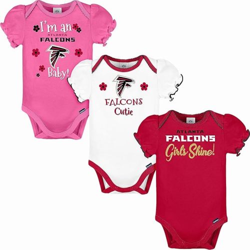 Gerber Baby Girls' NFL Team 3 Pack Short Sleeve Onesie Bodysuit
