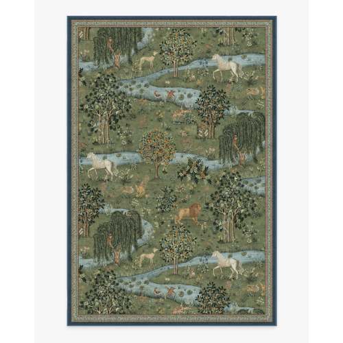 Morris & Co. Owl & Willow Green Washable Tufted Rug | Ruggable