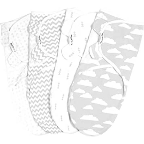 BaeBae Goods Swaddle Blanket Set, Adjustable Infant Baby Wrap Set of 4, Baby Swaddling Wrap Blankets Made in Soft Cotton