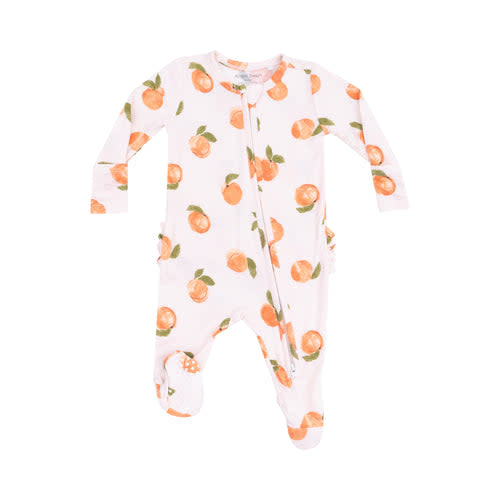 2 Way Zipper Ruffle Back Footie - Watercolor Peaches – Angel Dear
