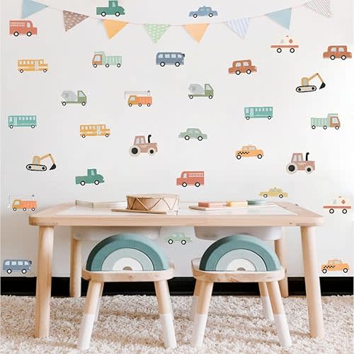 Watercolor Transportation Vehicle Wall Decals