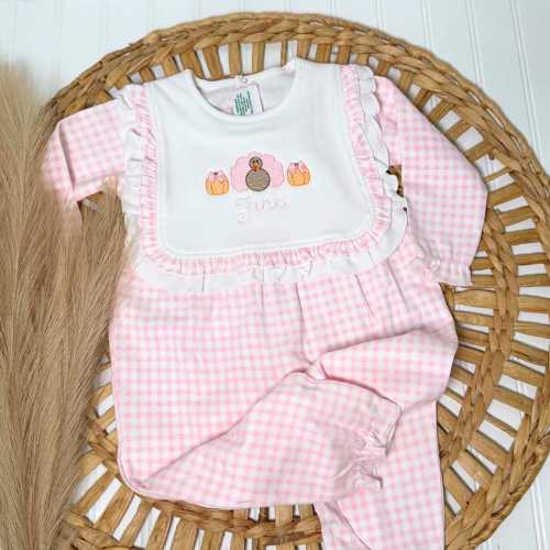 Baby Girl First Thanksgiving Outfit, Kids Fall Outfit Turkey Name Gift