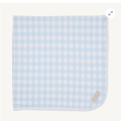Baby Blanket - Buckhead Blue Gingham & Worth Avenue White