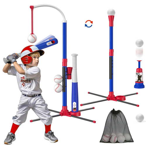 LINXUXIE 3-in-1 Kids Baseball Set, T-Ball Sport Games Toys for Boys & Girls, Birthday Chrismas Gifts for 1-3 3-5 5-8 Year Old