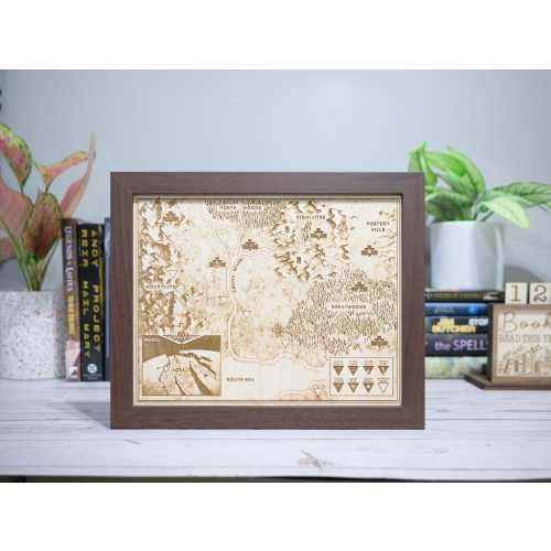 Red Rising Map, Wood Engraved Map of Mars from Book 1
