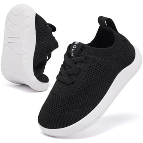 MORENDL Toddler Wide Toe Box Barefoot Shoes Baby First Walking Shoes Boys Girls Non-Slip Zero Drop Minimalist Sneakers