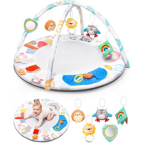 Baby Play Gym & Activity Mat with 5 Toys for 0-12 Months