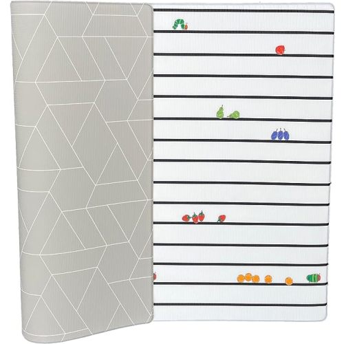 Ofie mat by Little Bot, soft baby play mat, durable and non-toxic (Caterpillar pop + Zen line, Large)