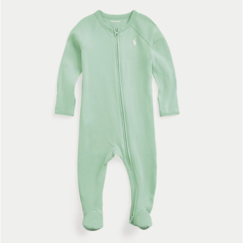 Ralph Lauren Cotton Interlock Footed Coverall