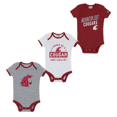 Washington State Cougars 3 Pack Bodysuit cred