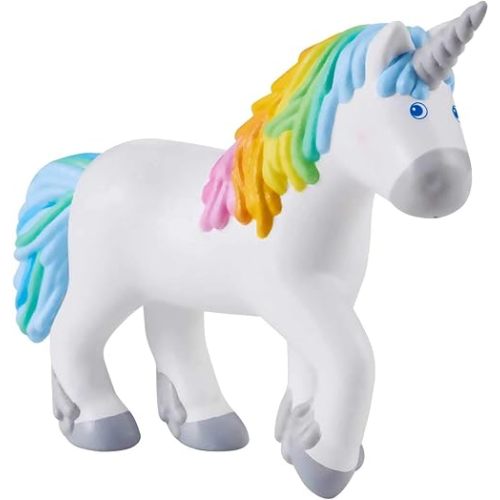 HABA Little Friends Unicorn Ruby Rainbow Chunky Plastic Toy Figure