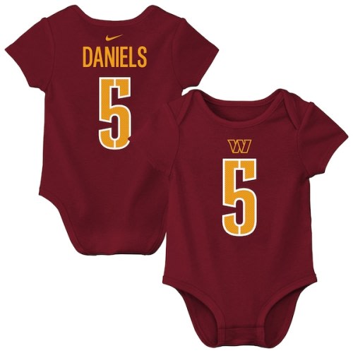 Jayden Daniels Washington Commanders Nike Infant Player Name & Number Bodysuit - Burgundy