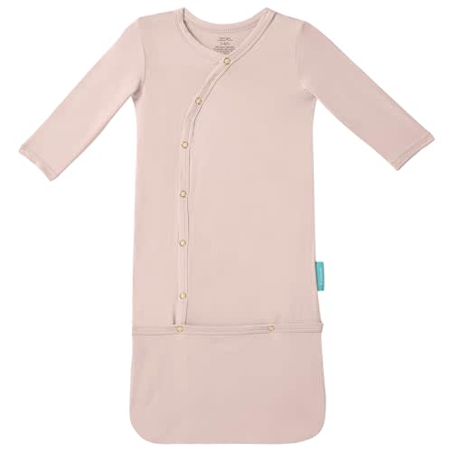 PurComfy Supersoft Bamboo Viscose Baby Sleeper Gowns | Ideal For Sensitive Skin, Infant Nightgown Sleepers, Preemie Newborn, Snap Bundler, Neutral for Boy Girl