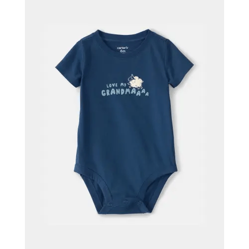 Baby 'Love My Grandma' Sheep Graphic Bodysuit - Blue | Carter's
