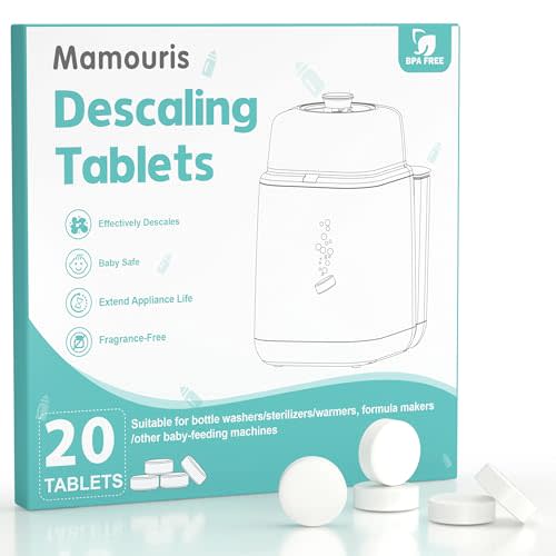 Descaling Tablets for Bottle Washer 20 Count Descaler Tablets | Removes Limescale, Milk Residue & Mineral Buildup, Compatible with Baby Brezza, Momcozy, GROWNSY Baby Bottle Washer, Warmer