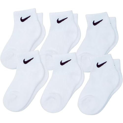 Nike Newborn Baby Socks White/Black 6 Pairs, Size 6-12 Months