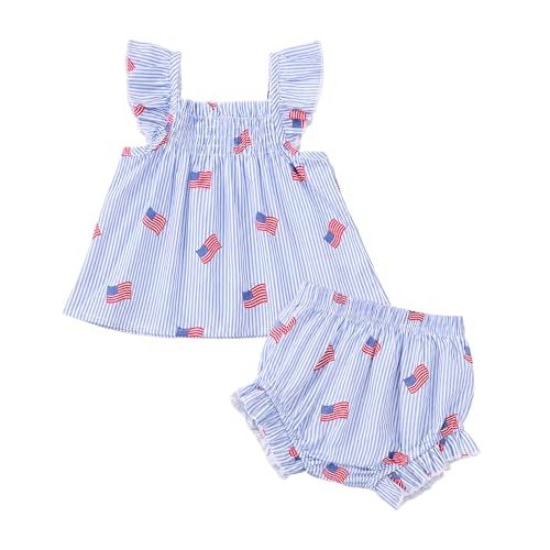 Jecson Newborn Baby Girl Summer Clothes Infant Girl Outfits Sleeveless Ruffle Top and Bloomers Shorts Set 0 3 6 12 Month