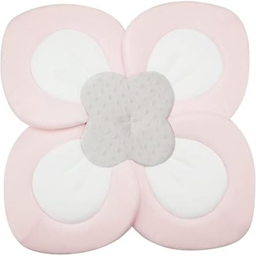 PandaEar Baby Bath Pad for Infant Newborn | Soft Flower Petals for Sink Bathtub Essentials Shower Gift (Pink)
