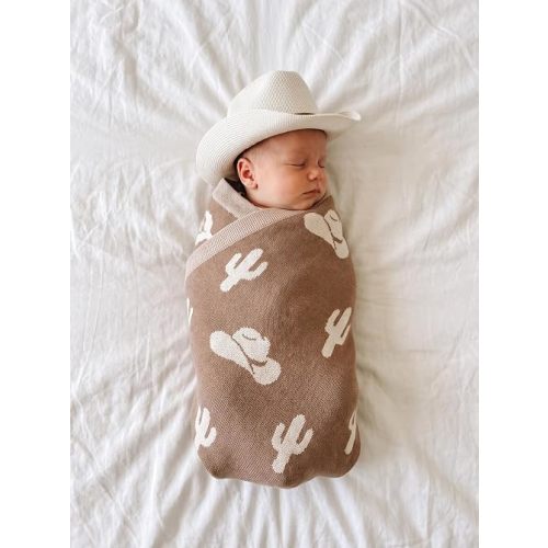 Cactus Jacquard Baby Blanket, 30"x40" Two-Sided Breathable Throw Blanket for Boys and Girls, Newborn Infant Toddler Ideal for Gift