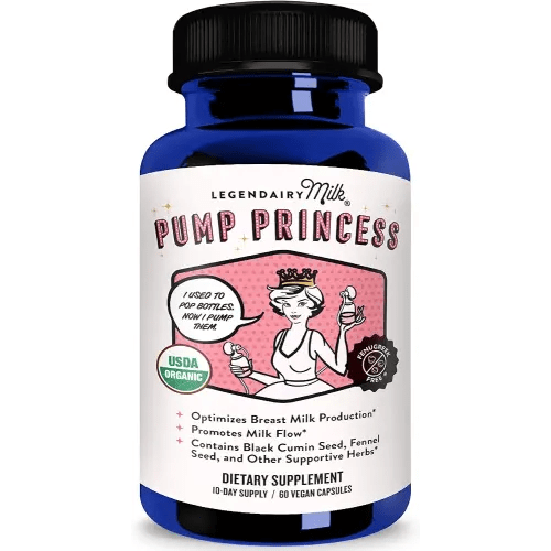 Legendairy Milk Pump Princess Lactation Supplement - Breastfeeding Supplements for Milk Supply Increase and Milkflow - Organic Black Cumin, Fennel and Dill Seeds, Fenugreek Free - 60 Capsules