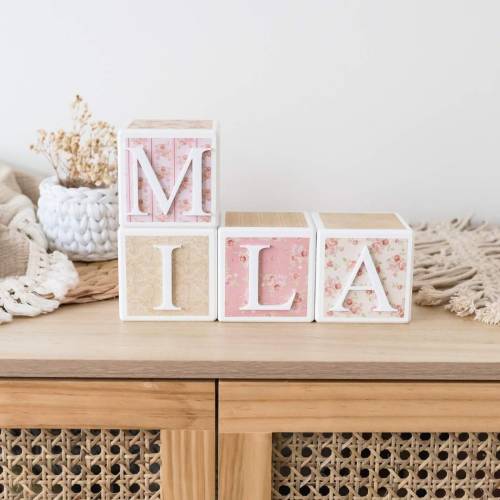 Personalised Wooden Name Blocks SHABBY CHIC | Baby name blocks | Baby keepsake gift