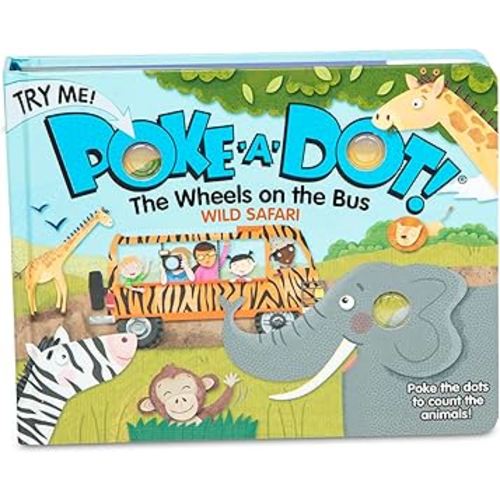 Melissa & Doug Children's Book - Poke-A-Dot: The Wheels on the Bus Wild Safari (Board Book with Buttons to Pop)