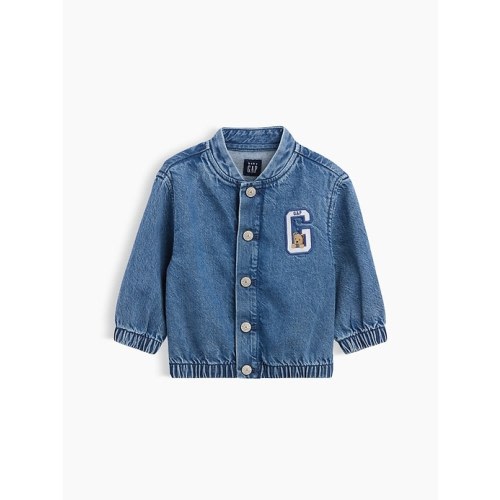 Baby Denim Brannan Bear Varsity Logo Jacket