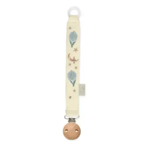 Dreamland embroidered pacifier clip | Light blue