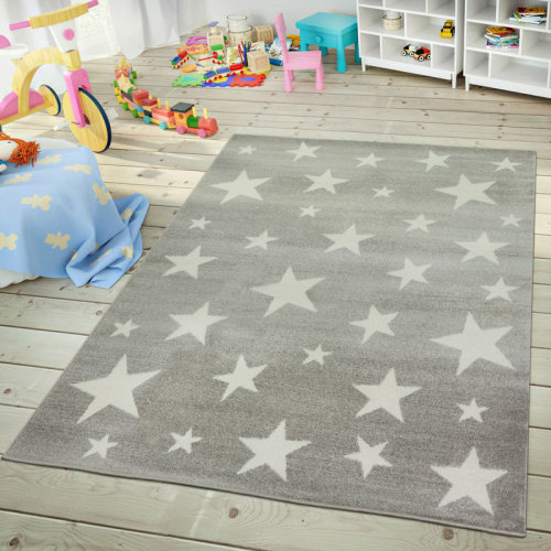 Harriet Bee Lichtenstein Geometric Light Gray Baby & Kids Rugs & Reviews | Wayfair