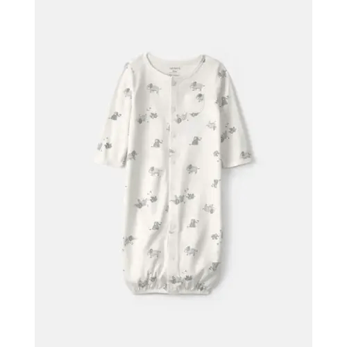 Baby Elephant 100% Cotton Converter Gown - Ivory | Carter's