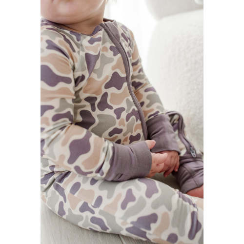 Convertible Zip Romper in Camo Cutie | Caden Lane
