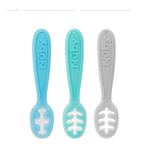 Baby's First Spoons | Aqua, Peach, & Light Blue