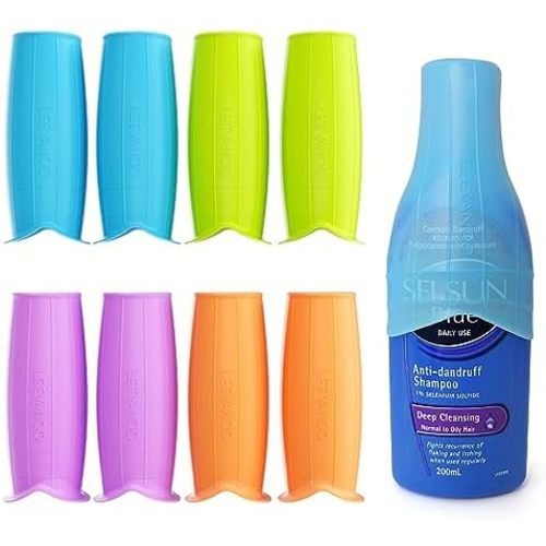 Silicone Leak Proof Sleeves, 8 PCS Elastic Sleeves for Leak Proofing Travel, Reusable Silicone Toiletry Sleeves Leak Proof, travel gadgets, travel size toiletries for Women (8 Pack)