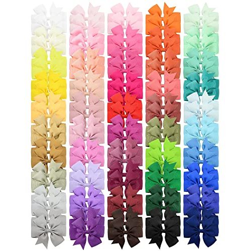 Choicbaby 3 Inch Hair Bows for Girls Grosgrain Ribbon Toddler Hair Accessories with Alligator Clip Bow for Toddler Girls Baby Kids Teens Gift