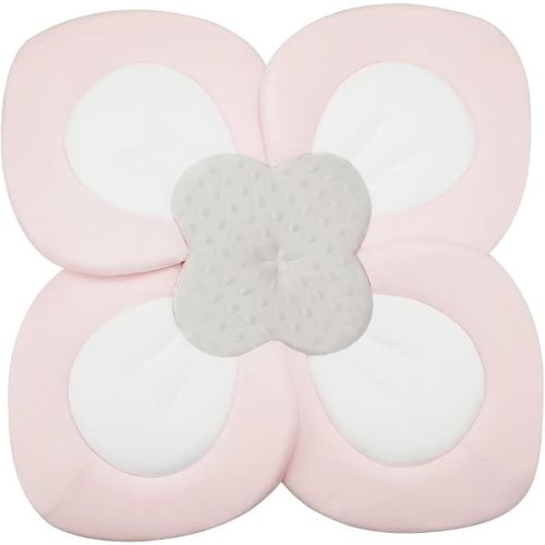PandaEar Baby Bath Pad for Infant Newborn | Soft Flower Petals for Sink Bathtub Essentials Shower Gift (Pink)