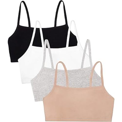 Fruit of The Loom Womens Spaghetti Strap Cotton Pullover Sports Bra Value Pack