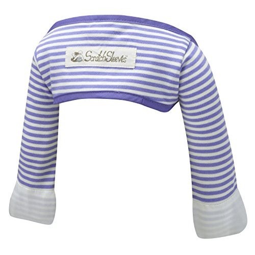 ScratchSleeves | Baby Boys' Stay-On Scratch Mitts | Stripes
