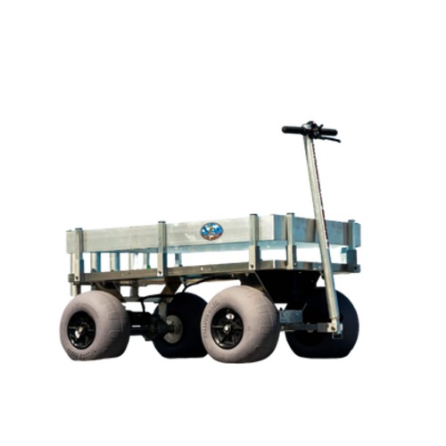 Alumacart Electric Big Kahuna BKEW Rust Resistant Extra Large Beach and Fishing Wagon with Rod Holders New