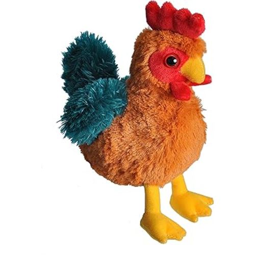 Wild Republic Rooster Plush, Stuffed Animal, Plush Toy, Gifts for Kids, Hug’Ems 7 inches