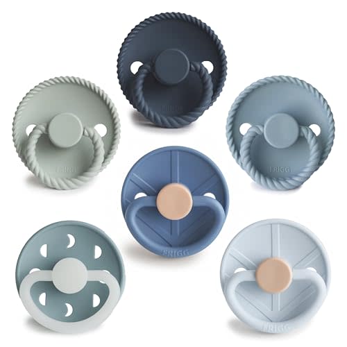 FRIGG SilkySoft Silicone Baby Pacifier 6-Pack Endless Sea | Made in Denmark | BPA-Free (6-18 Months)