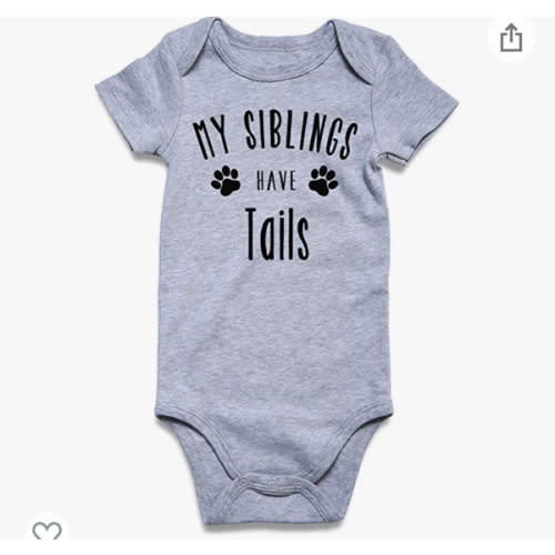 Amazon.com: BFUSTYLE Child Baby Boy Girl Unisex Announcement Onesie My Siblings Have Tails Print Short Sleeve Winter Pregnancy Reveal Romper Shower Gift Pure Gray Bodysuit Bulk Newborn 0-3 Months: Clothing, Shoes & Jewelry