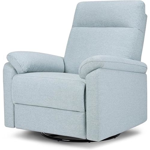 DaVinci Suzy Glider Recliner Nursery Chair - Versatile Glider Rocking Chair for Nursery and Living Room - GREENGUARD Gold, FSC & Certi-PUR US Certified - 360° Swivel Rocker Recliner - Heathered Blue