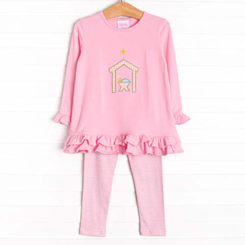 O' Holy Night Applique Legging Set, Pink – Stitchy Fish