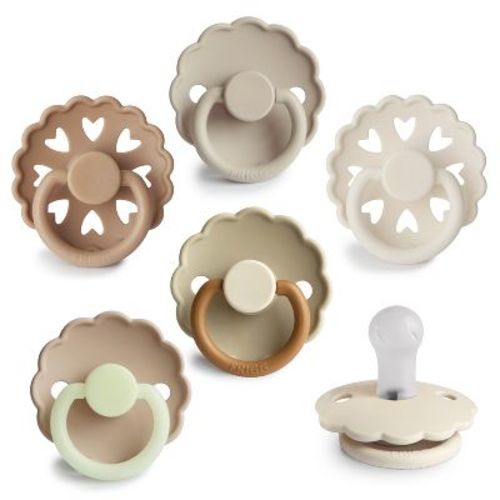 Frigg Silicone Pacifier 6-pack Cinnamon Charm 0-6 Months