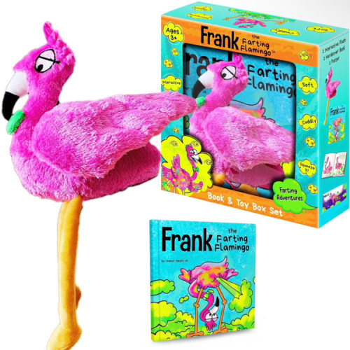 Frank the Farting Flamingo Interactive Farting Toy and Book Box Set