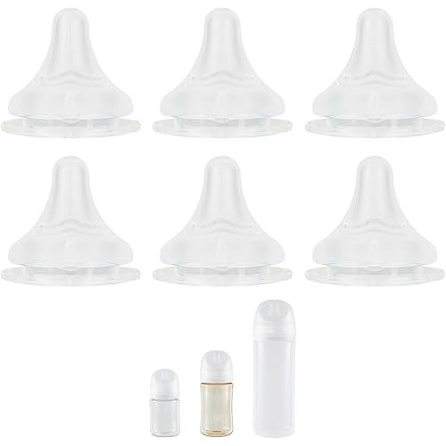 Silicone Nipple for Pigeon Baby Bottle, Size SS, Extra Slow Flow, 0m+, 6 Count