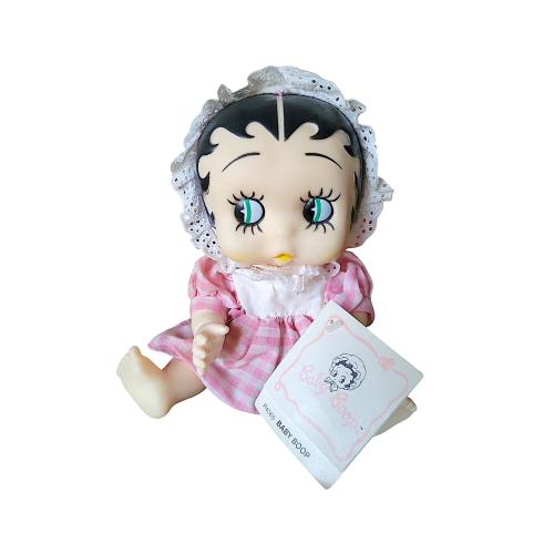 Vintage Baby Betty Boop Doll - 1987 Pink Gingham Dress, Collectible Toy